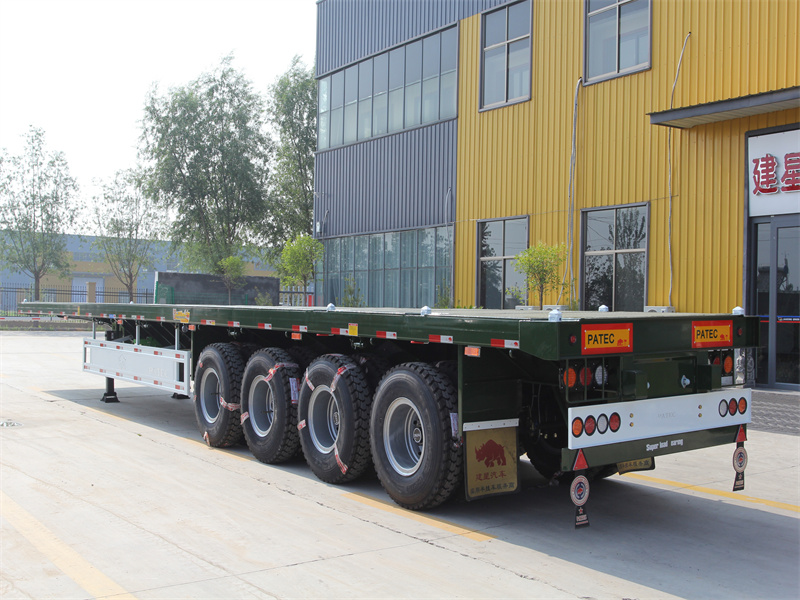 50尺4轴后桥提升平板半挂车