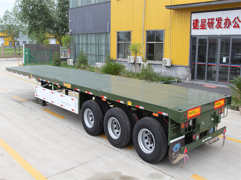 40尺3轴12锁直梁平板半挂车